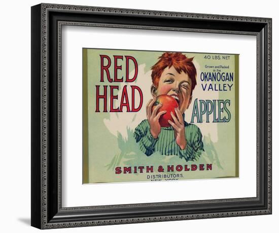 Fruit Crate Labels: Red Head Apples; Distributed by Smith and Holden, New York-null-Framed Art Print