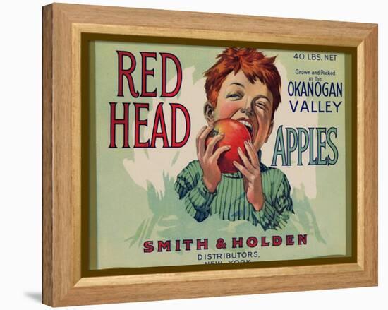 Fruit Crate Labels: Red Head Apples; Distributed by Smith and Holden, New York-null-Framed Stretched Canvas