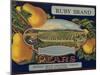 Fruit Crate Labels: Ruby Brand Pears; Entiat Fruit Growers League-null-Mounted Art Print