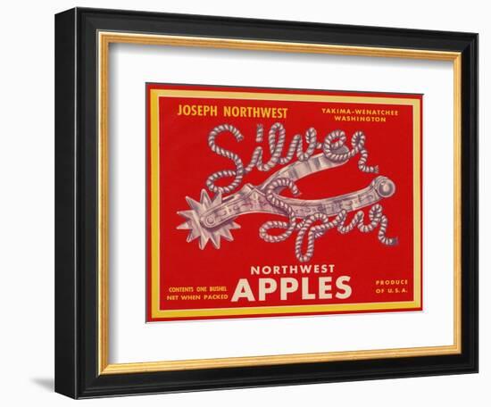 Fruit Crate Labels: Silver Spur Northwest Apples-null-Framed Art Print