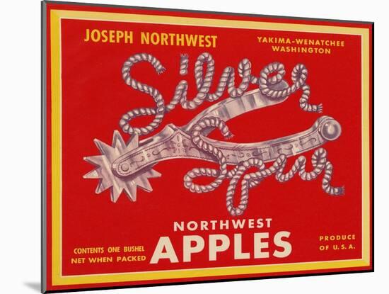 Fruit Crate Labels: Silver Spur Northwest Apples-null-Mounted Art Print