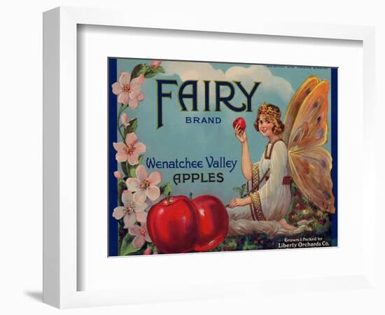 Fruit Crate Labels: Wenatchee Valley Apples; Fairy Brand-null-Framed Art Print