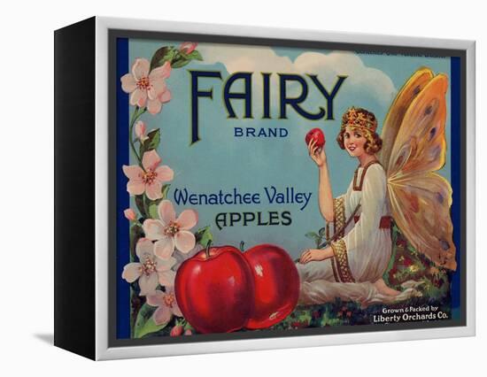 Fruit Crate Labels: Wenatchee Valley Apples; Fairy Brand-null-Framed Stretched Canvas