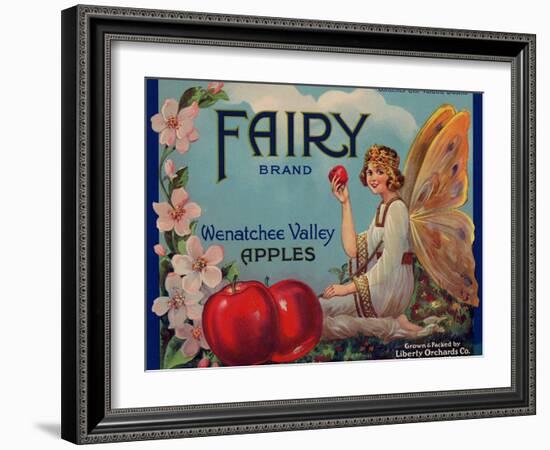 Fruit Crate Labels: Wenatchee Valley Apples; Fairy Brand-null-Framed Art Print