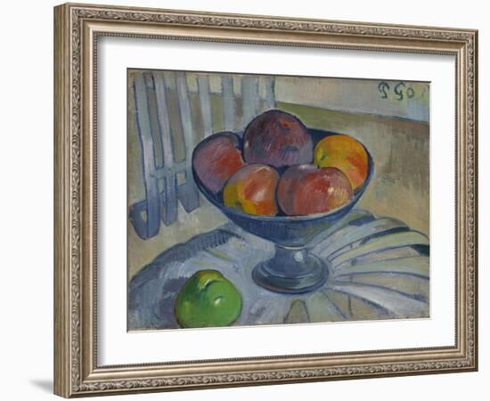 Fruit dish on a Garden Chair, c.1890-Paul Gauguin-Framed Giclee Print