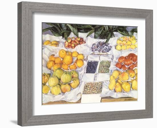 Fruit Displayed on a Stand, 1881-Gustave Caillebotte-Framed Giclee Print