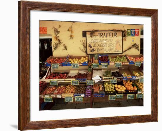 Fruit Displayed Outside Shop, Calvi, Corsica, France-Yadid Levy-Framed Photographic Print