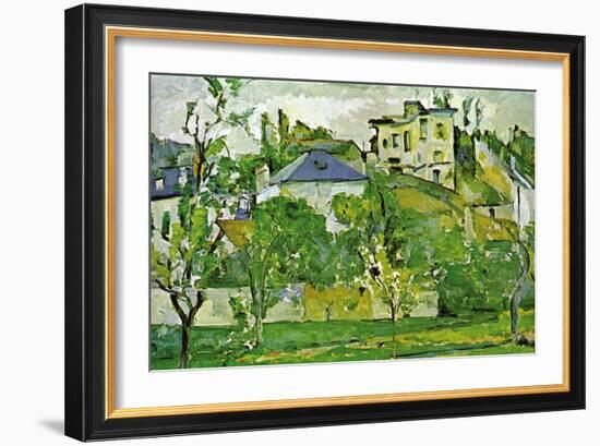 Fruit Garden In Pontoise-Paul Cézanne-Framed Art Print