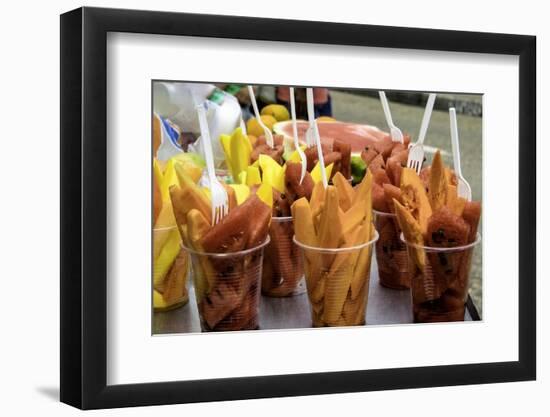 Fruit Is a Handy Dish for Sale in the Old City, Cartagena, Colombia-Jerry Ginsberg-Framed Photographic Print