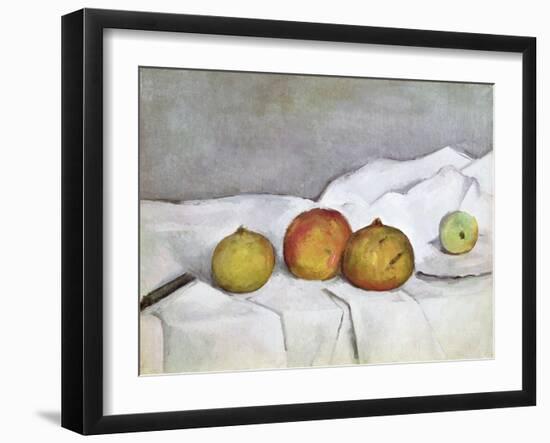 Fruit on a Cloth, c.1890-Paul Cézanne-Framed Giclee Print