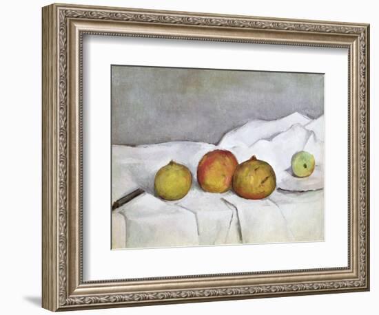 Fruit on a Cloth, c.1890-Paul Cézanne-Framed Giclee Print