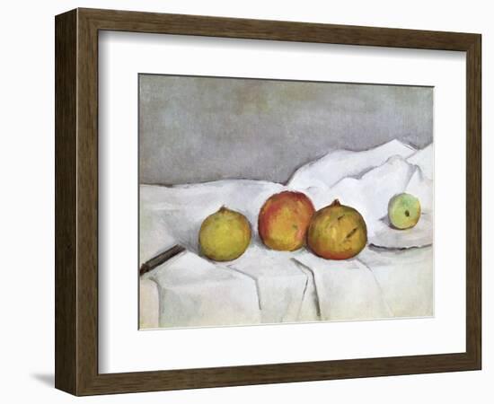 Fruit on a Cloth, c.1890-Paul Cézanne-Framed Giclee Print