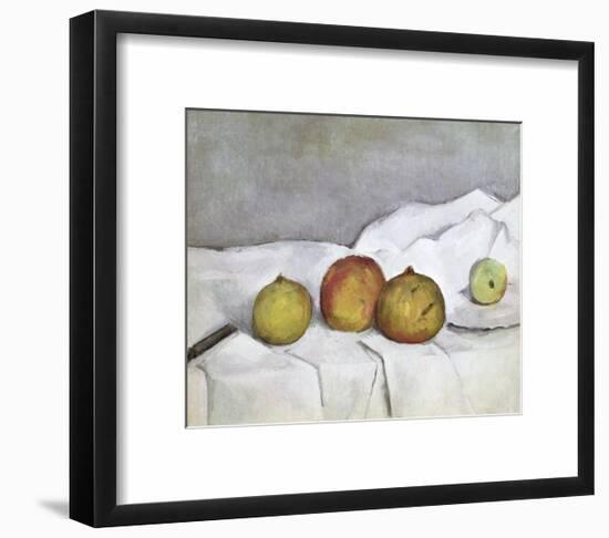 Fruit on a Cloth-Paul Cézanne-Framed Giclee Print