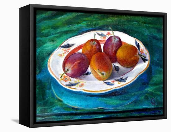 Fruit on a Staffordshire Dish, 2013-Cristiana Angelini-Framed Premier Image Canvas