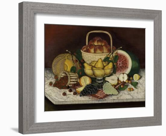 Fruit on Marble, 1865-American School-Framed Giclee Print