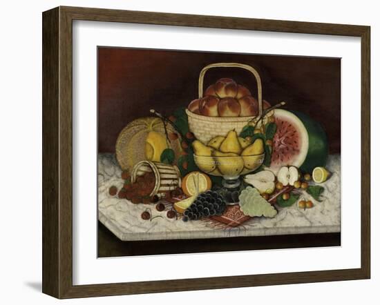 Fruit on Marble, 1865-American School-Framed Giclee Print