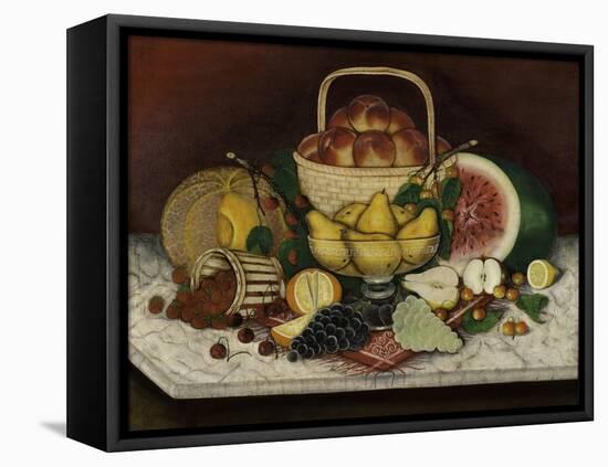 Fruit on Marble, 1865-American School-Framed Premier Image Canvas