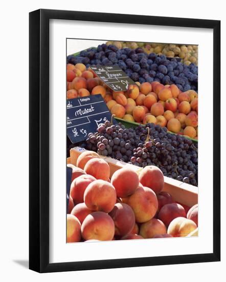 Fruit, Peaches and Grapes, for Sale on Market in the Rue Ste. Claire, Rhone-Alpes, France-Ruth Tomlinson-Framed Photographic Print