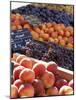 Fruit, Peaches and Grapes, for Sale on Market in the Rue Ste. Claire, Rhone-Alpes, France-Ruth Tomlinson-Mounted Photographic Print