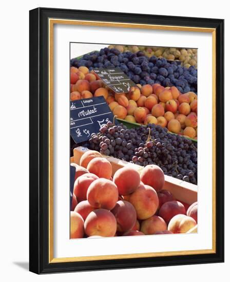 Fruit, Peaches and Grapes, for Sale on Market in the Rue Ste. Claire, Rhone-Alpes, France-Ruth Tomlinson-Framed Photographic Print