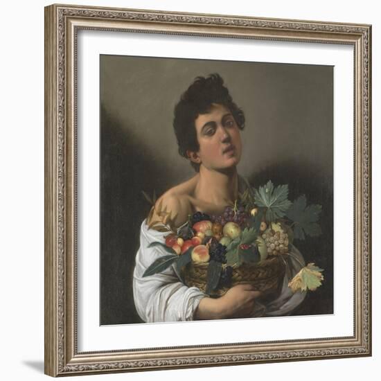 Fruit Seller (Boy with Basket of Fruit)-Caravaggio-Framed Giclee Print