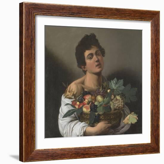 Fruit Seller (Boy with Basket of Fruit)-Caravaggio-Framed Giclee Print