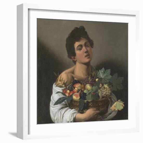 Fruit Seller (Boy with Basket of Fruit)-Caravaggio-Framed Giclee Print