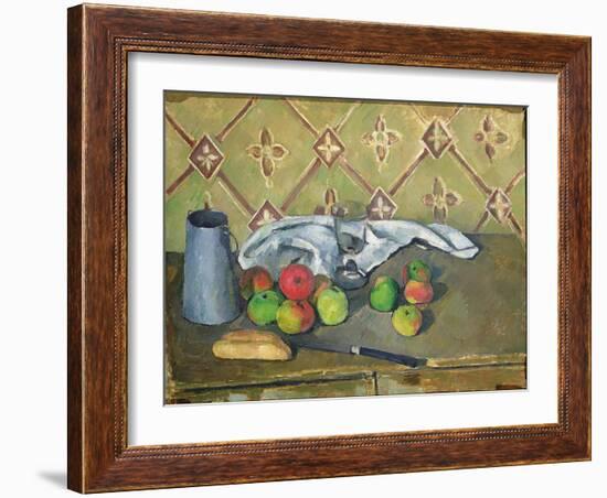 Fruit, Serviette and Milk Jug, c.1879-82-Paul Cézanne-Framed Giclee Print