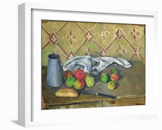 Fruit, Serviette and Milk Jug, c.1879-82-Paul Cézanne-Framed Giclee Print