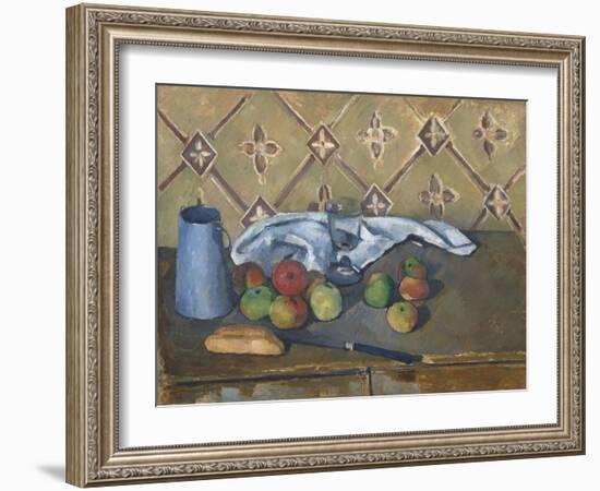 Fruit, Serviette and Milk Jug-Paul Cézanne-Framed Giclee Print