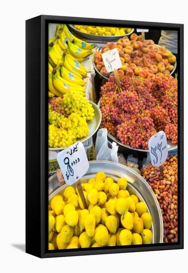 Fruit shop, Tehran, Iran, Middle East-James Strachan-Framed Premier Image Canvas