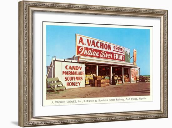 Fruit Stand, Ft. Pierce, Florida-null-Framed Premium Giclee Print