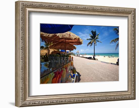 Fruit Stands on Playa Del Carmen, Mexico-George Oze-Framed Photographic Print