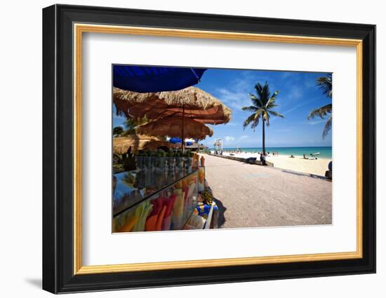 Fruit Stands on Playa Del Carmen, Mexico-George Oze-Framed Photographic Print