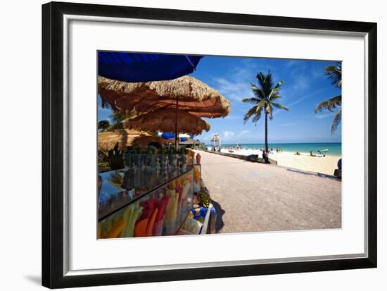 Fruit Stands on Playa Del Carmen, Mexico-George Oze-Framed Photographic Print