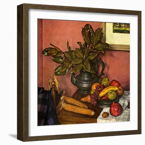 "Fruit Still Life,"November 1, 1950-Luigi Lucioni-Framed Giclee Print