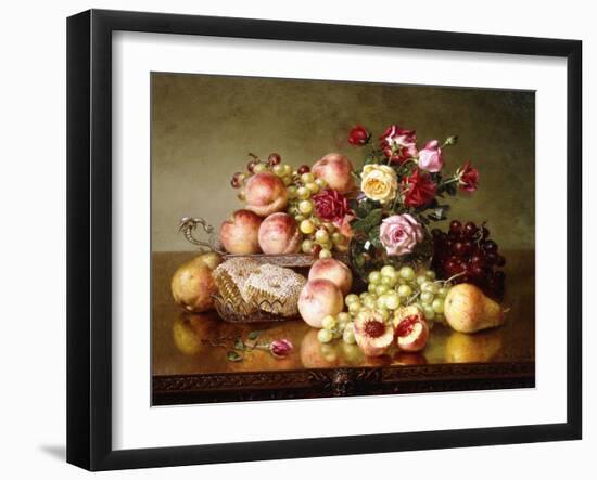 Fruit Still-Life with Roses and Honeycomb, 1904-Robert Spear Dunning-Framed Giclee Print