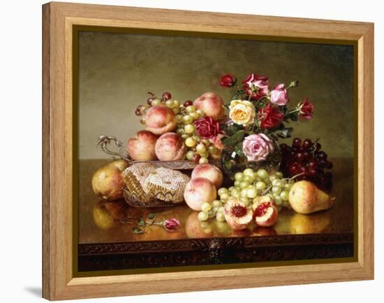 Fruit Still-life with Roses and Honeycomb. 1904-Robert Spear Dunning-Framed Premier Image Canvas