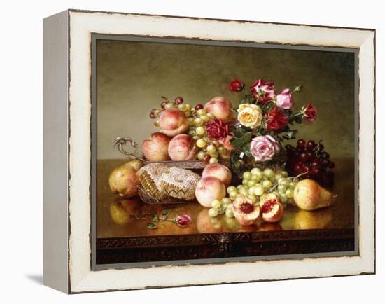 Fruit Still-life with Roses and Honeycomb. 1904-Robert Spear Dunning-Framed Premier Image Canvas