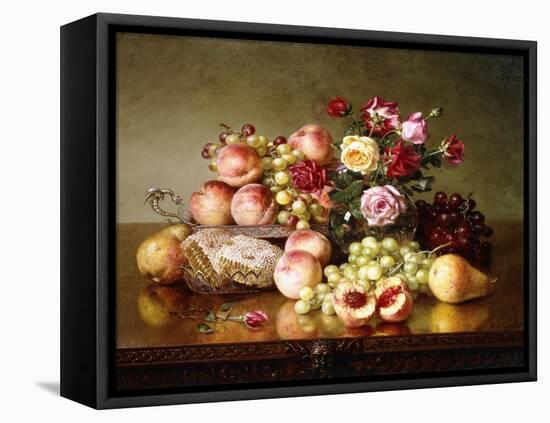 Fruit Still-life with Roses and Honeycomb. 1904-Robert Spear Dunning-Framed Premier Image Canvas