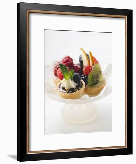 Fruit Tarts on a Pedestal Cake Stand-null-Framed Photographic Print