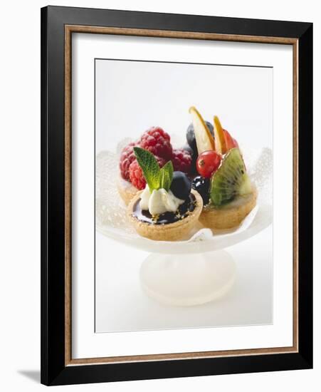 Fruit Tarts on a Pedestal Cake Stand-null-Framed Photographic Print