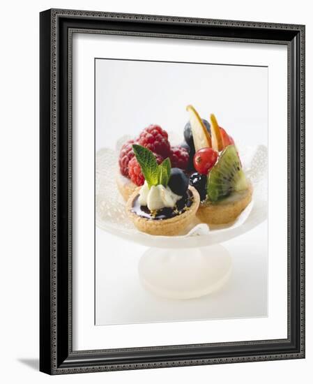 Fruit Tarts on a Pedestal Cake Stand-null-Framed Photographic Print
