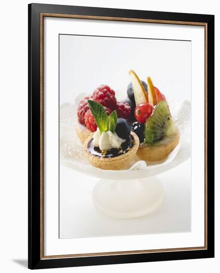 Fruit Tarts on a Pedestal Cake Stand-null-Framed Photographic Print