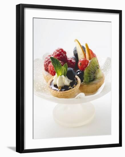 Fruit Tarts on a Pedestal Cake Stand-null-Framed Photographic Print