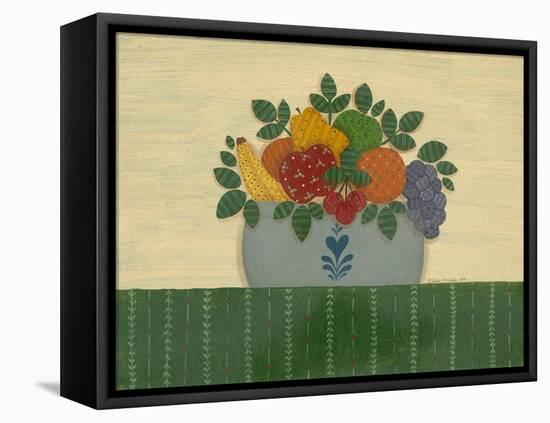 Fruit with Dark Green Tablecloth-Debbie McMaster-Framed Premier Image Canvas