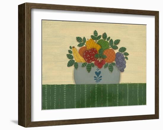 Fruit with Dark Green Tablecloth-Debbie McMaster-Framed Giclee Print