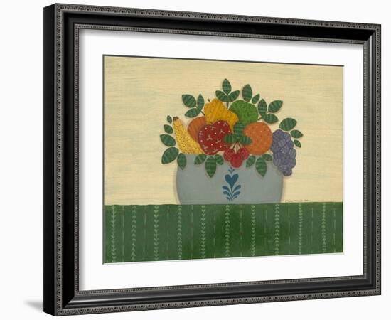 Fruit with Dark Green Tablecloth-Debbie McMaster-Framed Giclee Print