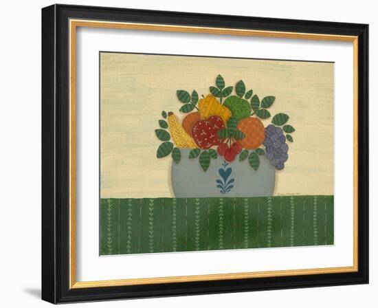 Fruit with Dark Green Tablecloth-Debbie McMaster-Framed Giclee Print