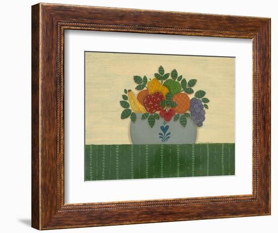 Fruit with Dark Green Tablecloth-Debbie McMaster-Framed Premium Giclee Print